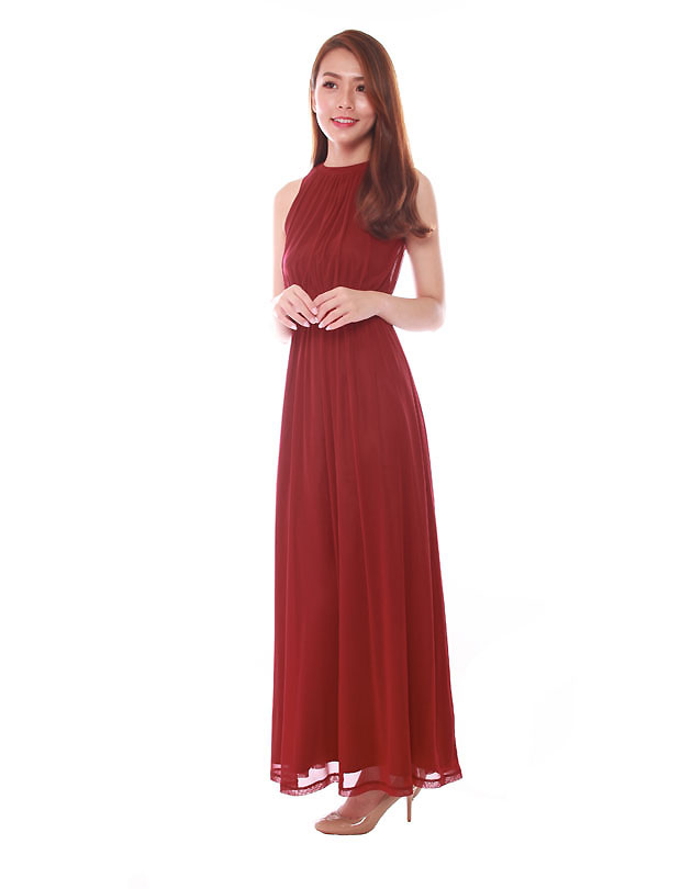 Paris Maxi Dress in Maroon